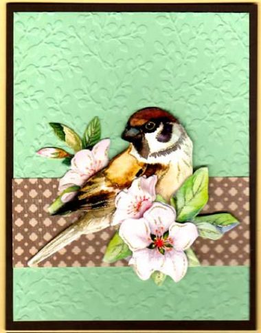 3-D bird and blossom