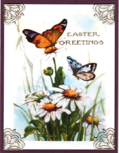 easter butterflies and daisies